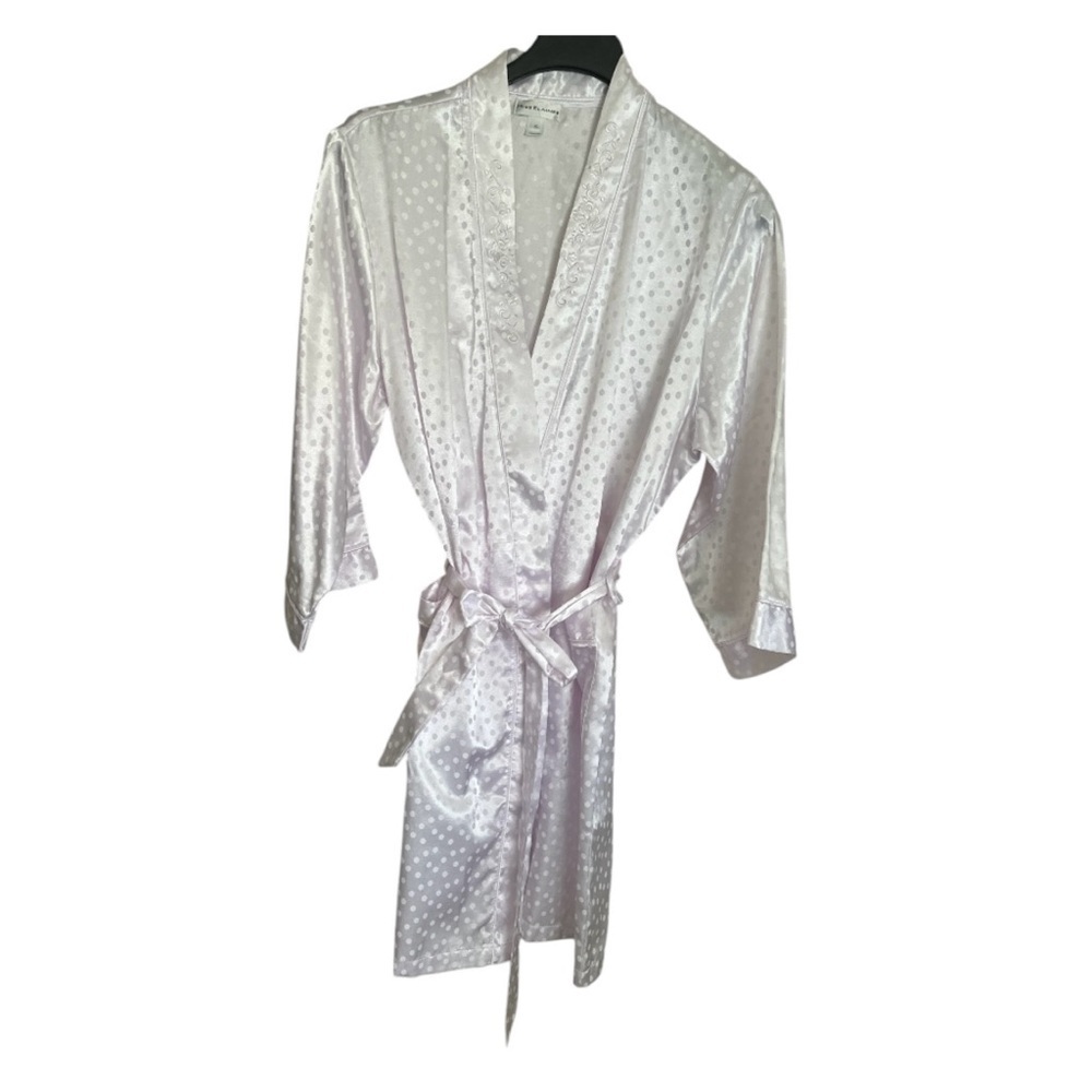 Miss Elaine Purple Wrap-Style Robe with Shawl Collar